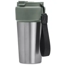 Kooshty Amigo Stainless Steel & Plastic Double-Wall Tumbler Moss Green Front